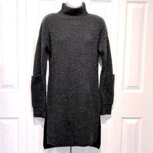 Ellen Tracy Grey Mock Neck Long Sleeve Sweater Tunic Size S